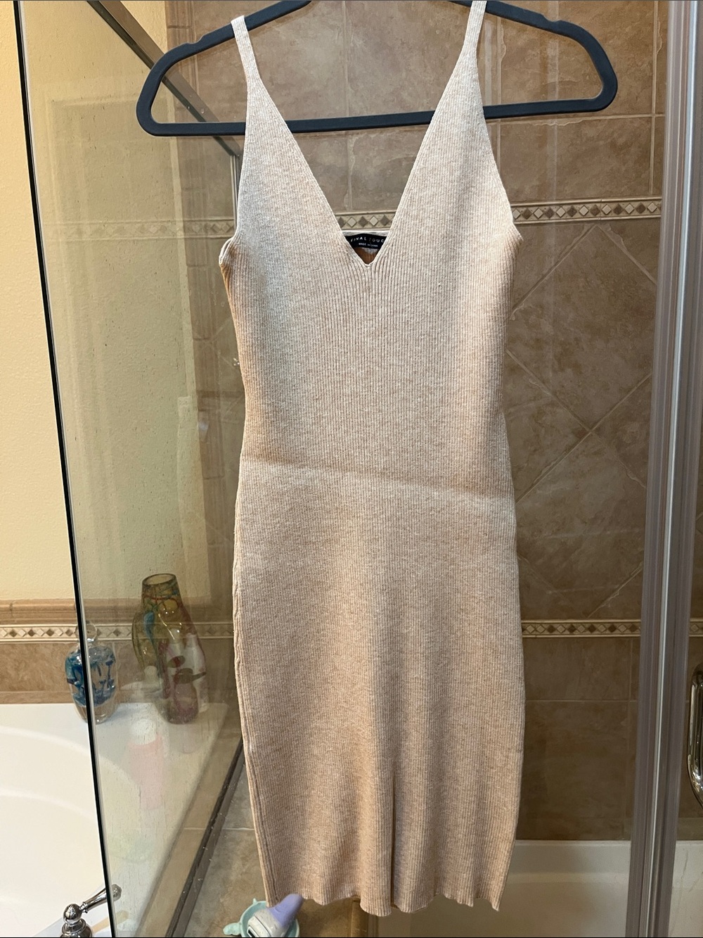 Camel knit dress
